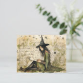 水彩ウィッチヴィンテージ紙 ポストカード (スタンド正面)