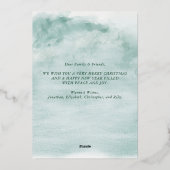 水彩ウィンターウッドランドクリスマスバラ金ゴールド 箔シーズンカード (裏面)