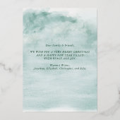 水彩ウィンターウッドランドクリスマスバラ金ゴールド 箔シーズンカード (裏面)