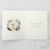 水彩ウィンターウッドランドハッピーホリデーズグリーティング カード (内部)