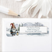 水彩ウィンタークリスマス格言 パーソナライズされた ラベル (インサイチュ)