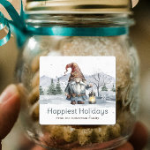 水彩ウィンタークリスマス格言 パーソナライズされた ラベル