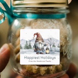 水彩ウィンタークリスマス格言 パーソナライズされた ラベル