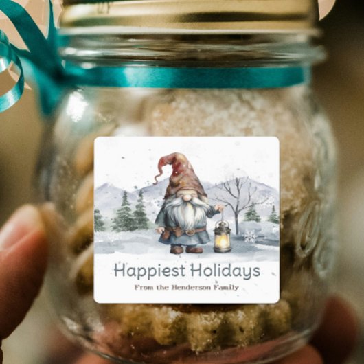 水彩ウィンタークリスマス格言 パーソナライズされた ラベル