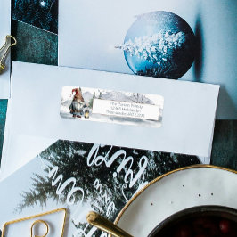 水彩ウィンタークリスマス格言 パーソナライズされた ラベル