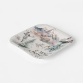 水彩ウィンタークリスマス紙プレート ペーパープレート (傾斜あり)