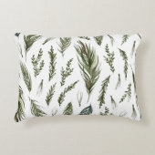 水彩ウィンターグリーンシームレスパターン アクセントクッション (正面)