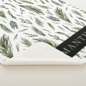 水彩ウィンターグリーンシームレスパターン シェルパブランケット (3/4)