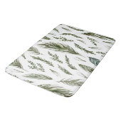 水彩ウィンターグリーンシームレスパターン バスマット (アングル)