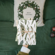 水彩ウィンターグリーンシームレスパターン