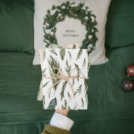 水彩ウィンターグリーンシームレスパターン ラッピングペーパーシート