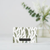 水彩ウィンターグリーンシームレスパターン 名刺 (スタンド正面)