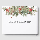 水彩ウィンターグリーンパインツリー&パインコーン ゲストブック (裏面)