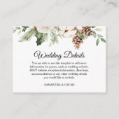 水彩ウィンターグリーンパインツリー&白い花 エンクロージャーカード (正面)