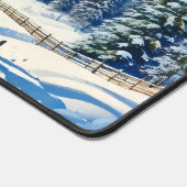 水彩ウィンタースポーツ背景デスクマット デスクマット (コーナー)