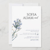 水彩ウィンターフローラーウェディングパーティー 招待状 (正面)