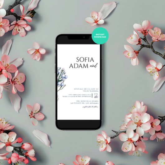 水彩ウィンターフローラーウェディングパーティー 招待状