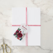 水彩ウィンターブルゴーニュ花ベビーありがとう ギフトタグ (より糸付き)