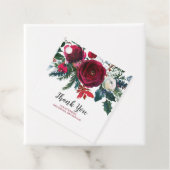 水彩ウィンターブルゴーニュ花ベビーありがとう フェイバータグ (インサイチュ)