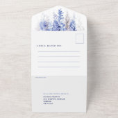 水彩ウィンターブルー夕べ披露宴結婚ズ オールインワン招待状 (外側)