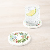 水彩ウィンターベリーホリーとジュニパークリスマス コースター (側面)