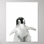 水彩ウィンターペンギンボーイズ女の子子供部屋デコール ポスター (正面)