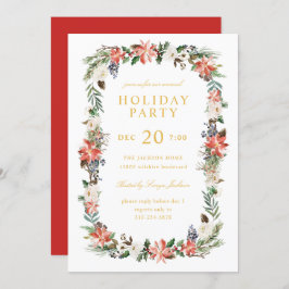 水彩ウィンターホリデークリスマスパーティー 招待状