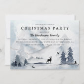 水彩ウィンターマウンテンズクリスマスパーティー 招待状 (正面)