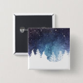 水彩ウィンターランドスケープホリデー |ピンボタン 缶バッジ (正面&裏面)