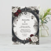 水彩ウェッブドバラフレームゴシック結婚ズ 招待状 (スタンド正面)