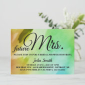 水彩ウェディングシャワーの未来のミセス 招待状 (スタンド正面)