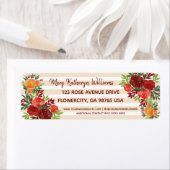 水彩ウェディングシャワーバラ差出人住所 ラベル (インサイチュ)