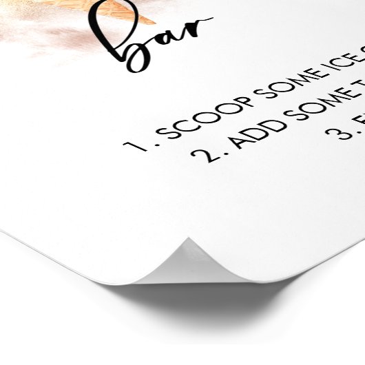 水彩ウェディングシャワー アイスクリームバー サイン (角)