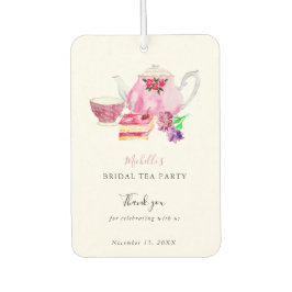 水彩ウェディングシャワー ティーパーティー サンクス ピンク カーエアーフレッシュナー