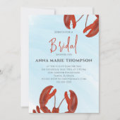 水彩ウェディングシャワー レッドロブスター QRコード 招待状 (正面)