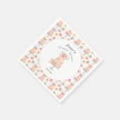 水彩ウェディングシャワー　ローズケーキのレイヤードパターン スタンダードカクテルナプキン (角)