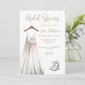 水彩ウェディングドレスの結婚前お披露目パーティー 招待状 (スタンド正面)