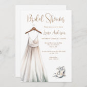 水彩ウェディングドレス ブライダルシャワー 招待状 (正面/裏面)