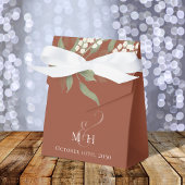 水彩ウェディングフラワーボタニカルテラコッタ フェイバーボックス