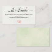 水彩ウェディング詳細ウェブサイト同封カード エンクロージャーカード (正面/裏面)
