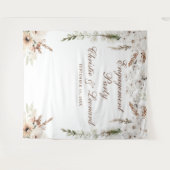 水彩ウェルカムエレガントボヘミアエンゲージメントパーティー タペストリー (正面(横))