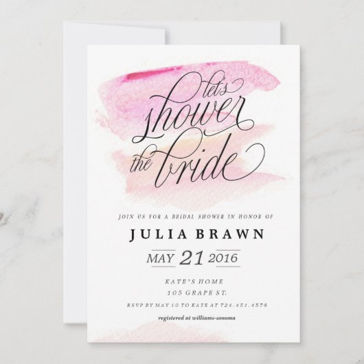 水彩ウェルカムシャワー結婚式招待状 招待状 (正面)