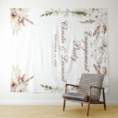 水彩ウェルカム エレガント ボーホーエンゲージメントパーティー タペストリー (インサイチュ(横))