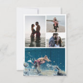 水彩ウェーブコラージュ写真デートの保存 招待状 (裏面)