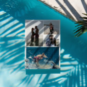 水彩ウェーブコラージュ写真デートの保存 招待状