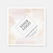 水彩ウォッシュビジネスカスタムロゴプロモーション スタンダードカクテルナプキン (正面)