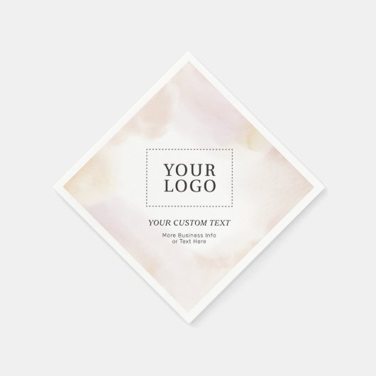 水彩ウォッシュビジネスカスタムロゴプロモーション スタンダードカクテルナプキン (角)