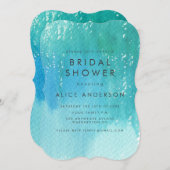 水彩ウォッシュブルーブライダルシャワー招待状 招待状 (正面/裏面)