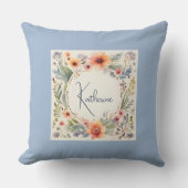 水彩ウォーターフラワーパーソナル クッション (正面)