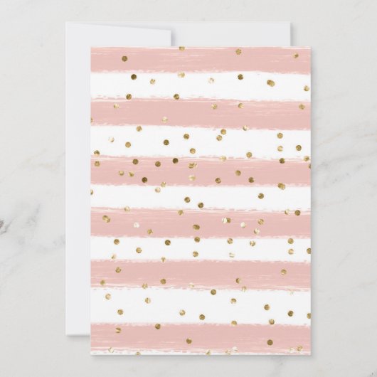 水彩ウサギとピンクの花ベビーシャワー 招待状 (裏面)